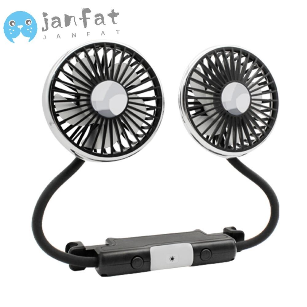 เจแนต พัดลม ยูเอสบี ในรถยนต์,สวิตช์อิสระ 3 ความเร็วพัดลมระบายความร้อนแบบหัวคู่ พัดลมที่นั่งด้านหลังปรับได้ 360 องศา เบาะหลัง