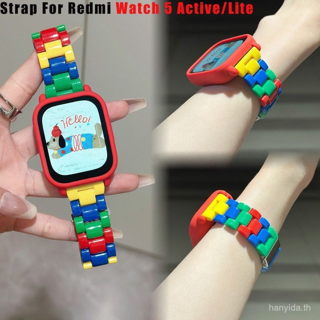 น่ารักสีสันเปลี่ยนสายนาฬิกาอะคริลิคสำหรับ redmi Watch 5 Active 5 Lite ราคา ถูกที่สุด ดีลบีเคเค