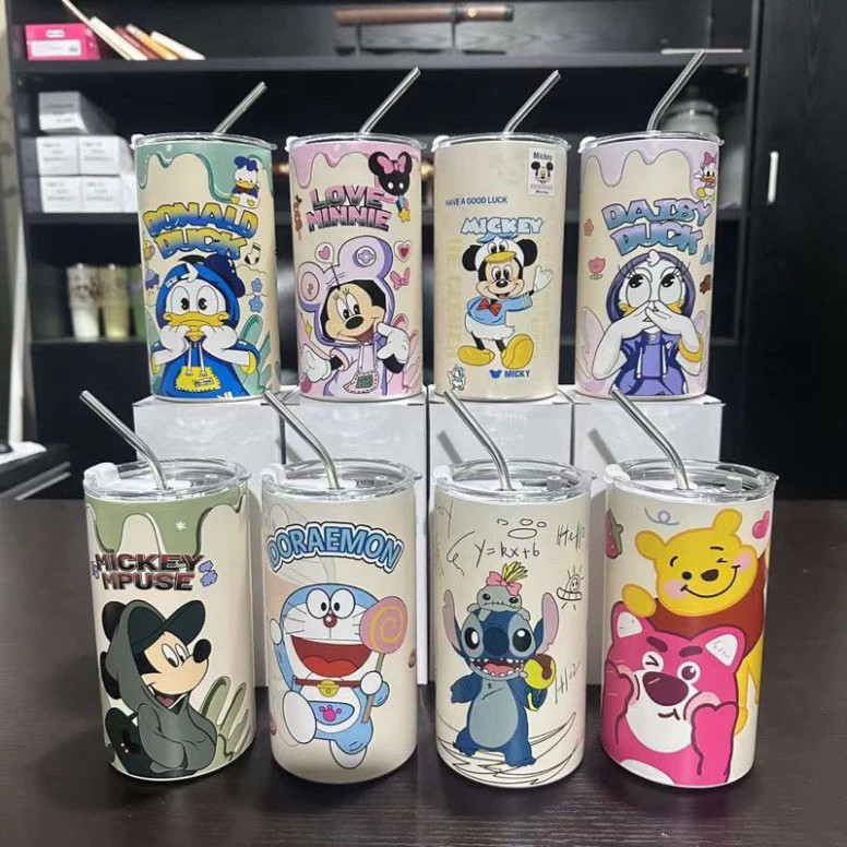 ถ้วยเก็บความร้อนลายการ์ตูนน่ารัก 600ml และท่อสแตนเลสถ้วยความร้อน ป้องกันการรั่วซึมหลายรูปแบบ ของขวัญแฟชั่น รักษาความเย็น