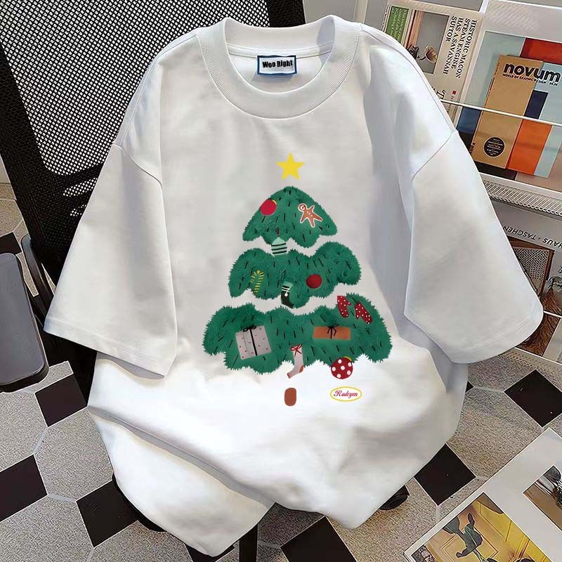 Woo Right ခရစ်စမတ် တီရှပ် Unisex Dabbing Santa (Christmas 5411) ကော်တောင်/ကော်တေး • ၂၄နာရီအတွင်း ပို့ဆောင်