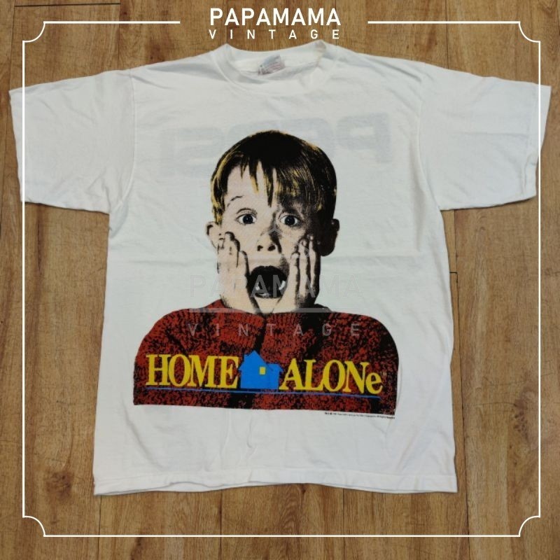 HOT [พร้อมส่ง]   ❤️Vintage Home Alone Macaulay Culkin As Kevin Mccallister เสื้อพิมพ์ฤดูร้อนใหม่คอกลมผ้าฝ้าย 100 %