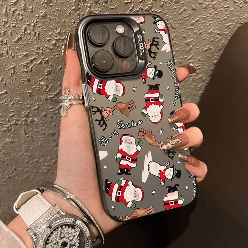 กรณีโทรศัพท์มือถือกันฝุ่น มินิซานตาคลอสfor iPhone 8 plus XS 7 XR 13 Pro 12 14 PLUS 16 15 PRO MAX