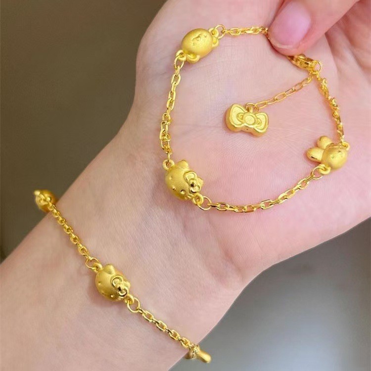 Kawaii Sanrio Hello Kittys สร้อยข้อมือการ์ตูน Bowknot เครื่องประดับหวานเย็นเครื่องประดับอุปกรณ์เสริมแฟชั่นสาวของขวัญ