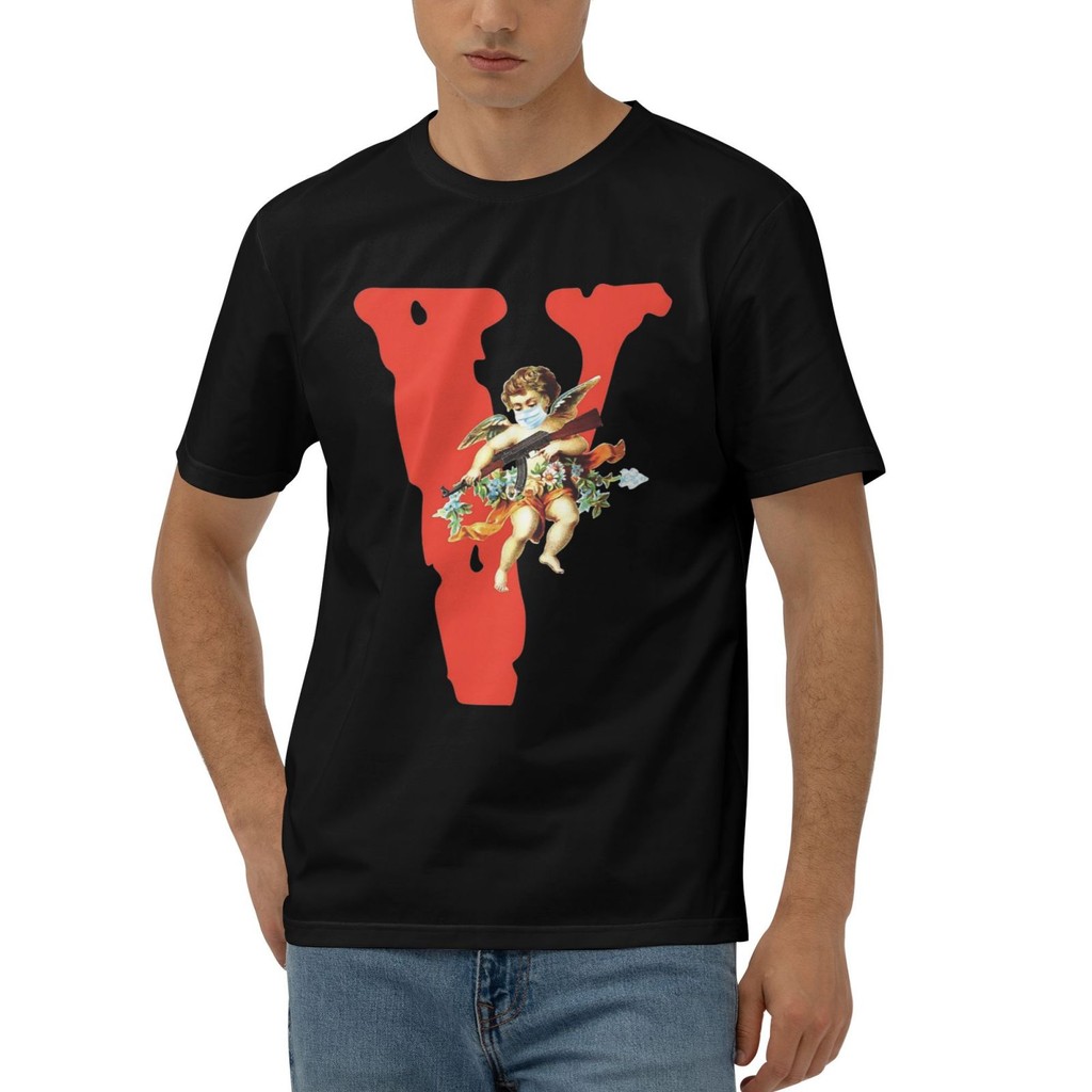 Humor Vlone Usa Angel เสื้อยืดผ้าฝ้าย