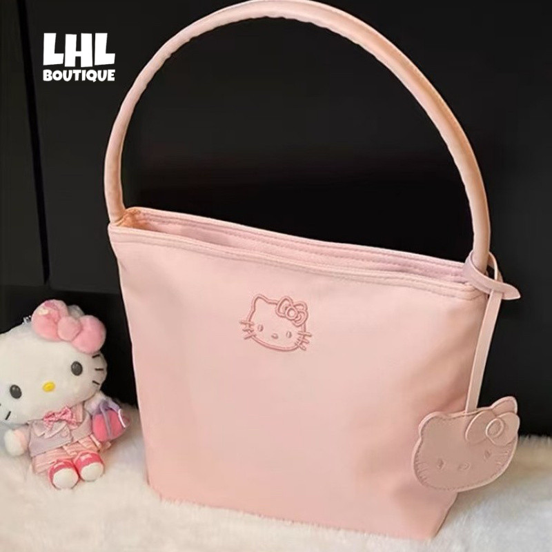 LHL BOUTIQUE กระเป๋านักเรียนวิทยาลัยคิตตี้กระเป๋าสะพายข้างเดียวถังใหม่กระเป๋าใต้วงแขนที่สวยงาม