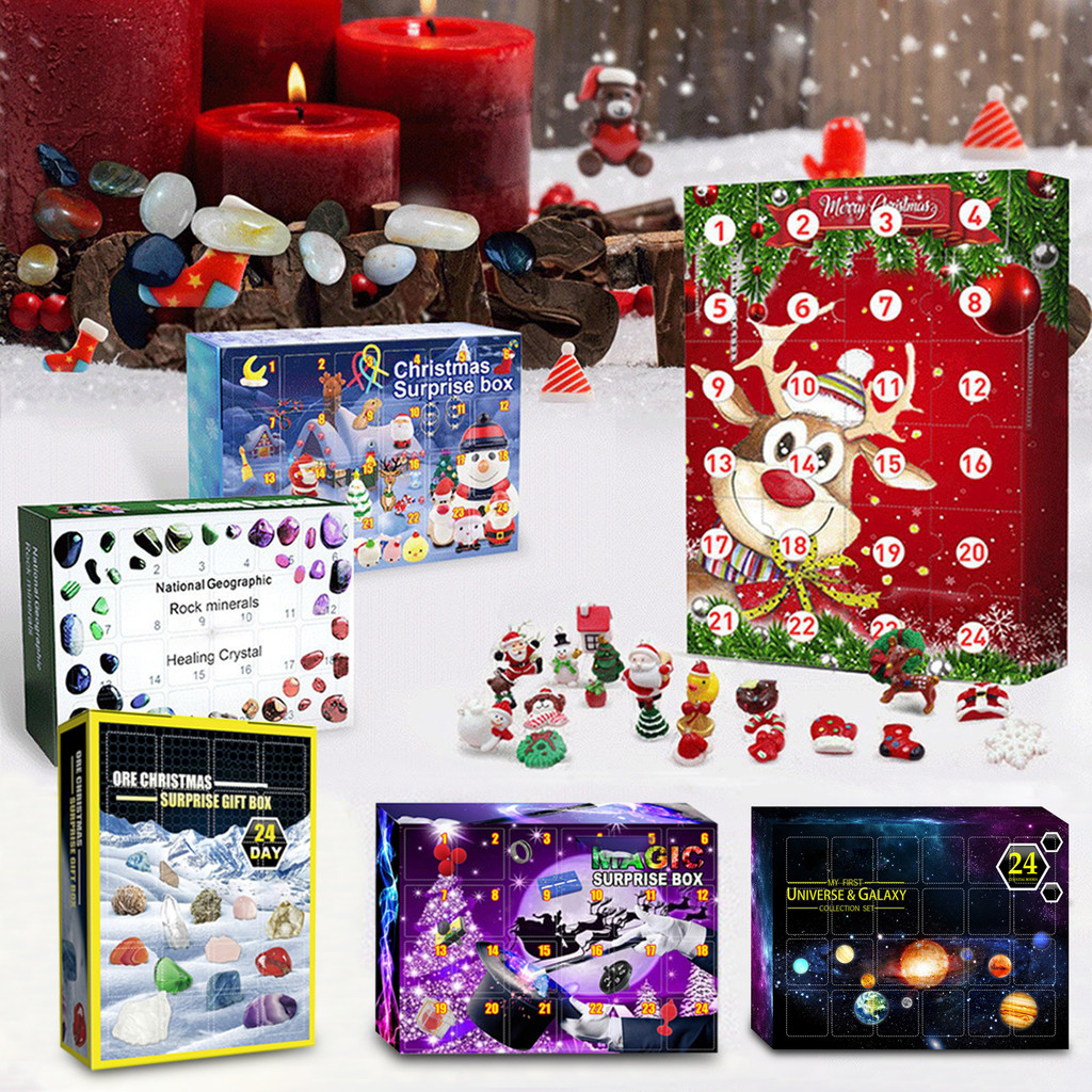 Xmas Advents Calendar สีสัน Charming Festival Surprise Case Great Present Idea