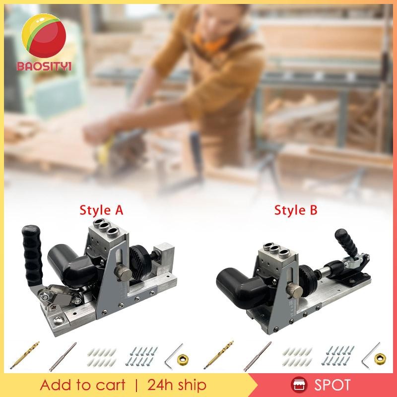 [Baosity1] Pocket Hole Jig Kit Dowel Jig Kit สําหรับรูมุมพร้อมคอลเลกชันฝุ่นใช้งานง่ายคู่มือเจาะรูมือ