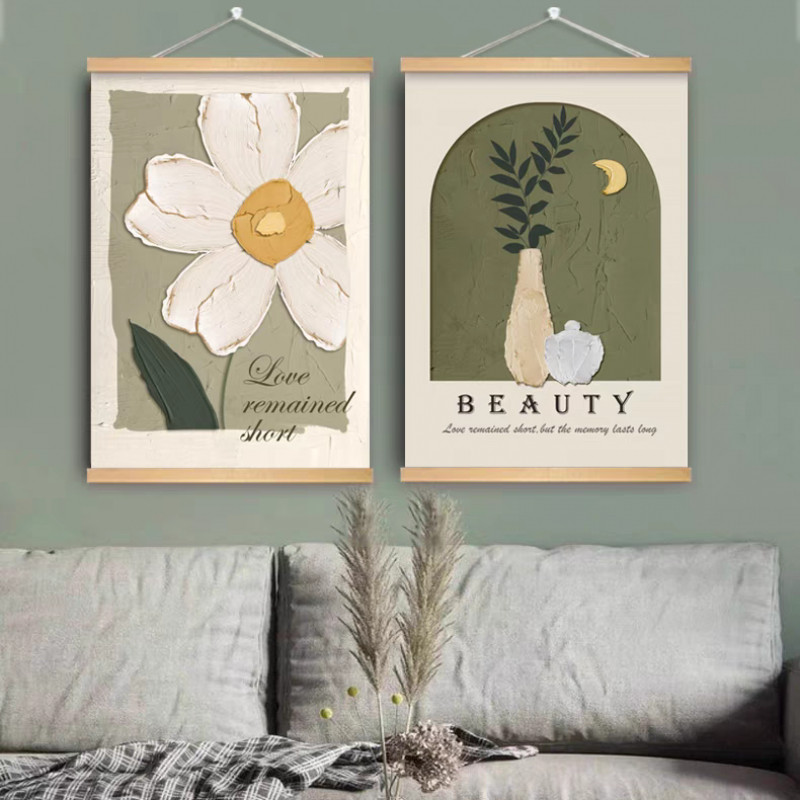 อิน สไตล์ครีมสไตล์ห้องนั่งเล่นภาพวาดผนังห้องรับประทานอาหารข้างเตียงตกแต่งผนังภาพวาดห้องนอนเมตรกล่องบล็อกแสงหรูหรา - รูปที่ 3