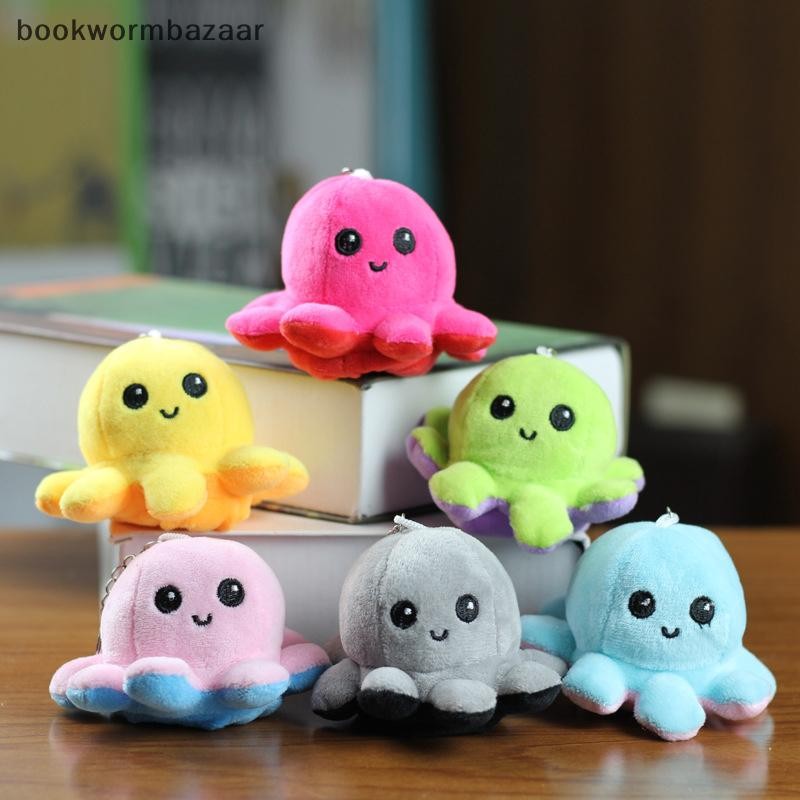 [bookwormbazaar] น่ารัก Octopus Plushie พวงกุญแจสีและ Expression Variable การ์ตูนสัตว์ตุ๊กตานุ่มกระเป๋าจี้อุปกรณ์เสริมกุญแจรถ [TH]