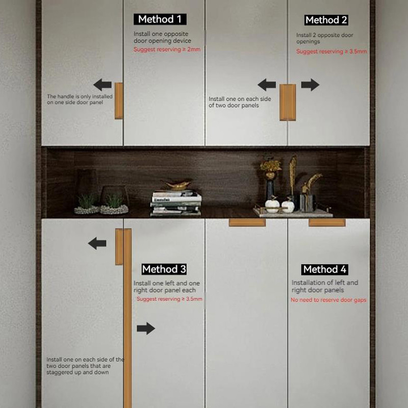 แสงหรูหราฝังซ่อนลิ้นชักจับตู้เสื้อผ้าประตู เจาะรู ฝังที่มองไม่เห็นจับตู้อลูมิเนียมอัลลอยด์ด้ามยาว - รูปที่ 7