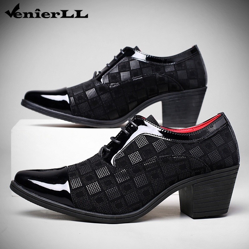 สินค้าใหม่ Matrix รองเท้าหนัง ส้นสูง หัวแหลม สไตล์เกาหลี สําหรับผู้ชาย คอสเพลย์