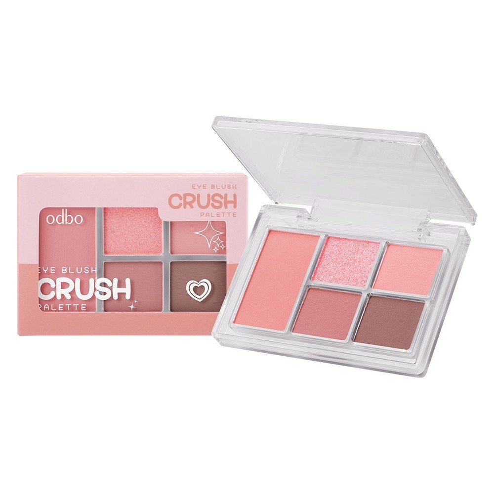 odbo Eye Blush Crush Eyeshadow Palette 6g ODS04 โอดีบีโอ บลัชออน + อายแชโดว์ พาเลท