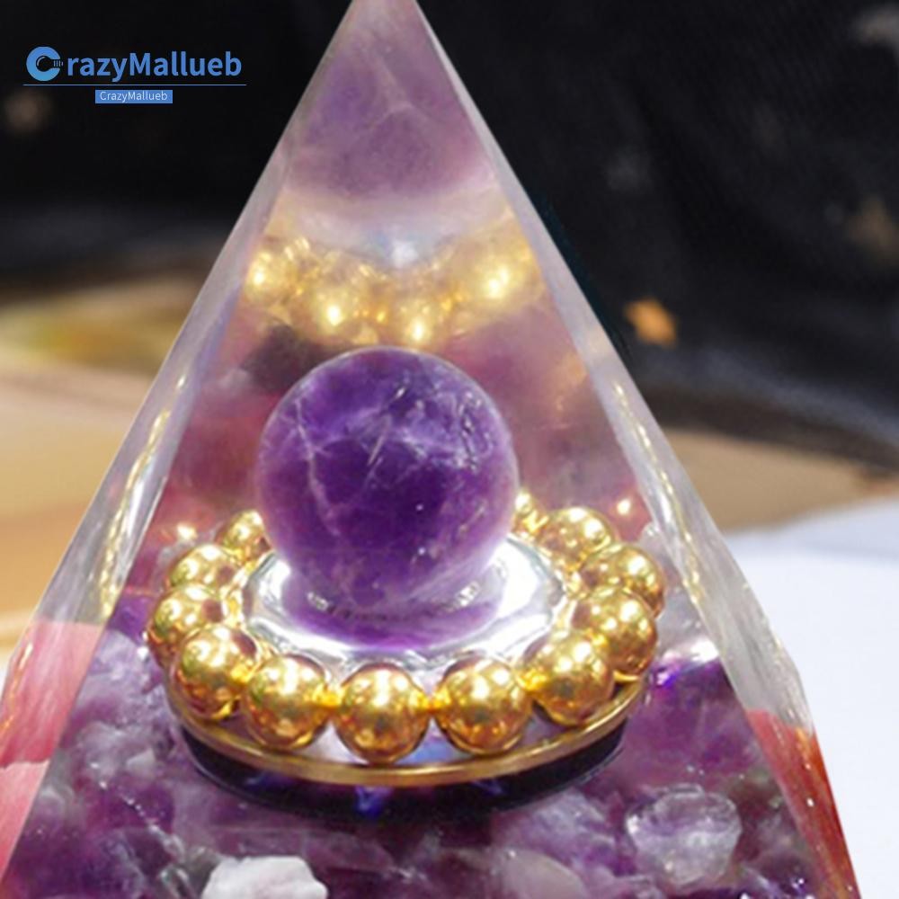 Hot Crystals Epoxy Resin Pyramid Energy Generator Healing Jewelry [CrazyMallueb.th]