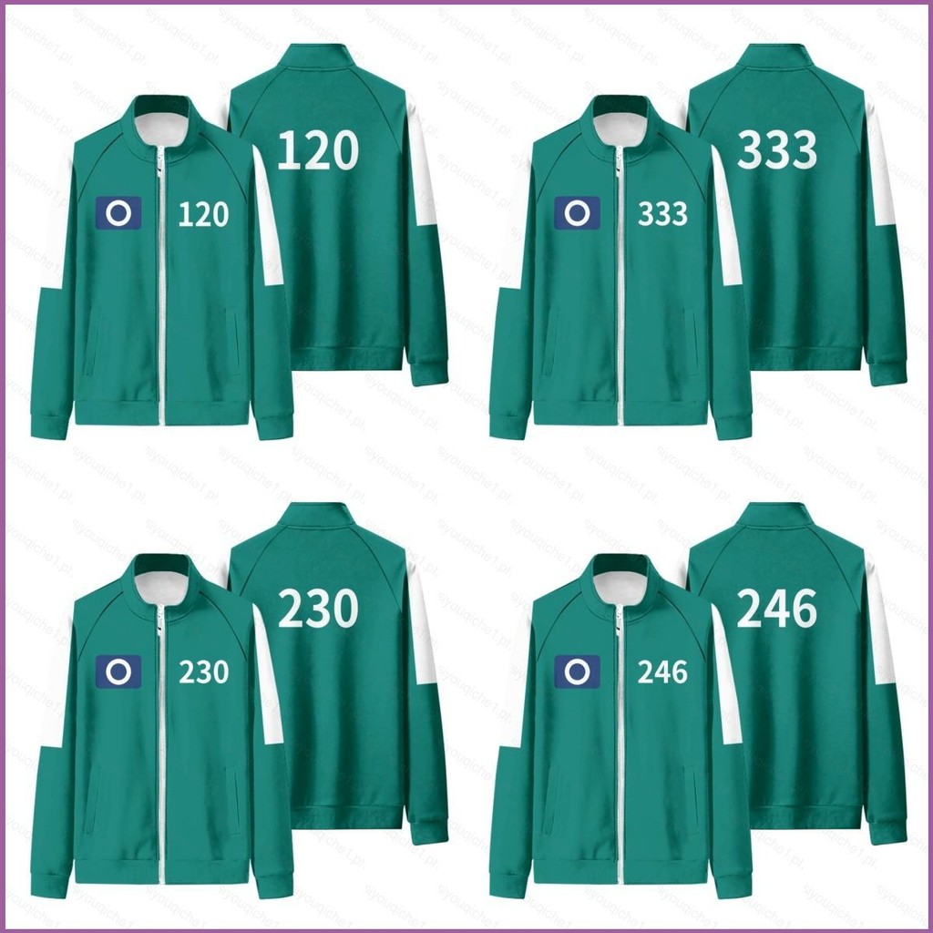 SY1 Squid Game Season 2 หมายเลข 246 230 120 333 แสดงซิปเสื้อกันหนาวเสื้อแจ็คเก็ต Unisex Top
