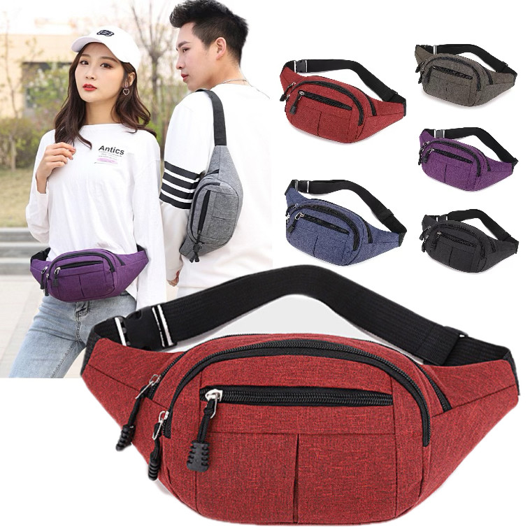 i happy shop กระเป๋าคาดเอวสะพายหน้าอก สไตล์เกาหลี มีหลายสีให้เลือกสีสวยมาก A189