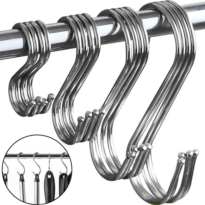 10/30/50ชิ้นมัลติฟังก์ชั่สแตนเลสปฏิบัติตะขอ- ส รูปร่างห้องครัวราวบันไดตะขอแขวน-สําหรับแขวนเสื้อผ้ากระเป๋าถือ