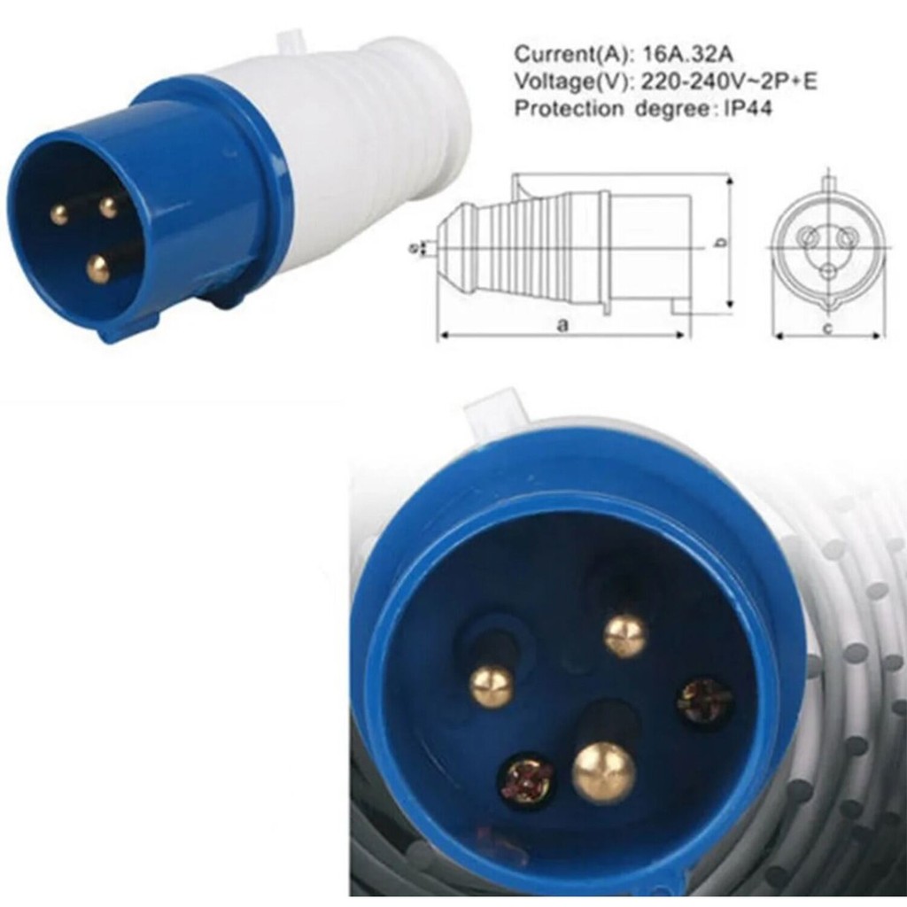 พาวเวอร์ปลั๊ก (ตัวผู้+ตัวเมีย) 3 ขา 2P+E 220V 16A/32A Power Plug SF-013L SF-213L SF-023L SF-223L ชุดเพาเวอร์ปลั๊ก ราคา ถูกที่สุด ดีลบีเคเค แกลเลอรีภาพที่ 2
