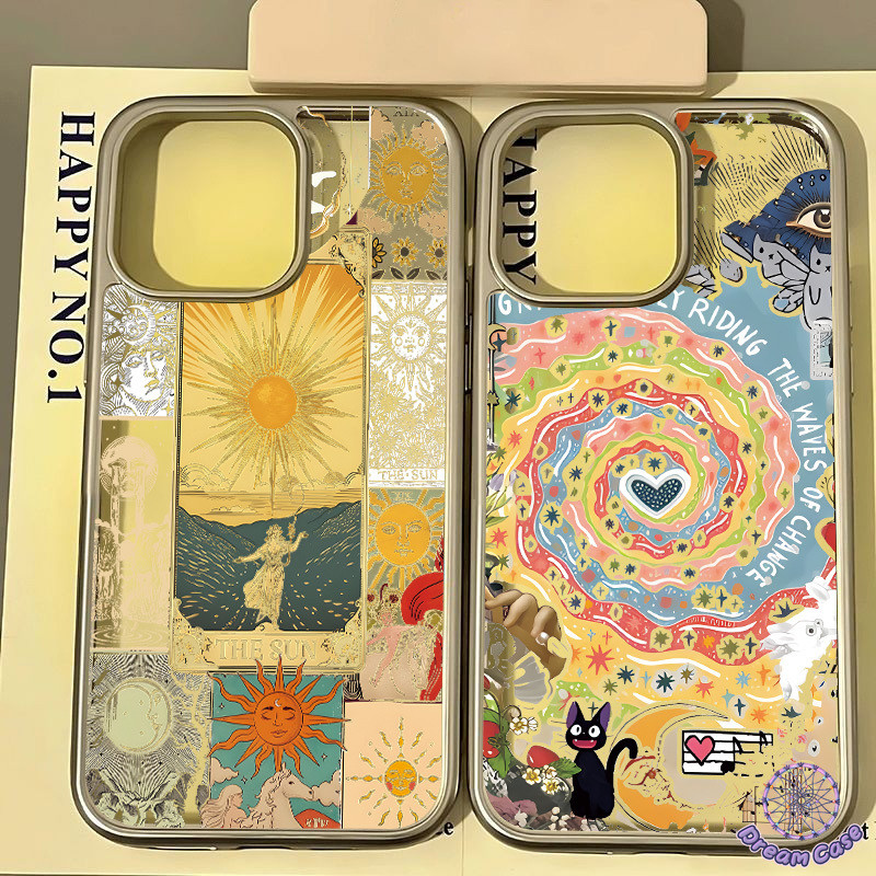 ดูเดิลน้ำมันจิตรกรรมซันเทพธิดาศิลปะใสนุ่ม เคส IPhone 17 AIR 11 16 13 15 14 12 Pro Max 16 14 15 7 8 Plus XR X XS SE