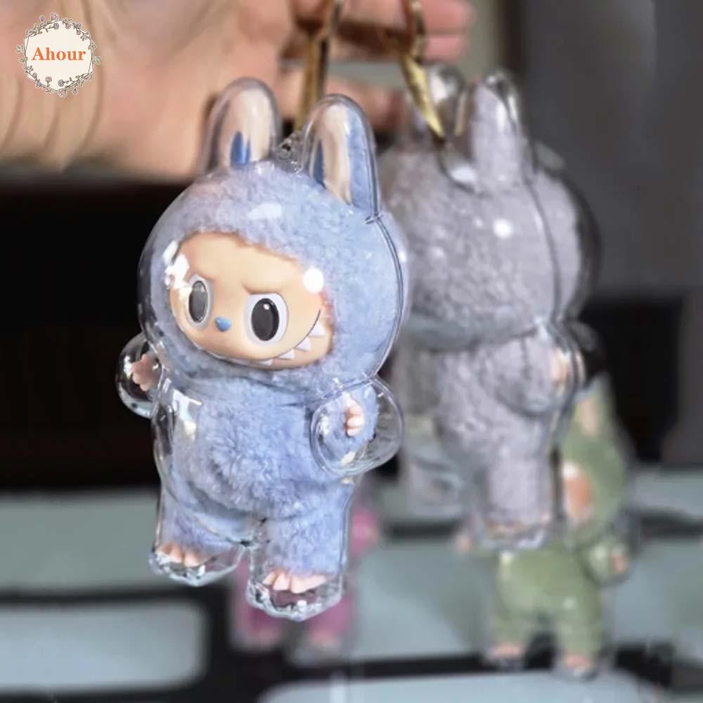 Ahour Labubu Protective Shell กันน้ําป้องกันการสูญหาย|Labubu กระเป๋าเก็บของ, กระเป๋าแขวนสะสม Peadant ผ้าคลุมกันฝุ่นโปร่งใสแบบถอดได้สําหรับเด็ก