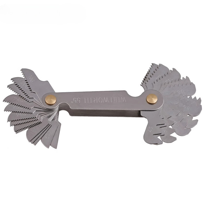 [NXY] เครื่องวัดเกลียวเมตริกนิ้วอเมริกันแบบบูรณาการเกลียวแม่แบบ Ribbed Template Pitch Tooth Gauge 55 องศา 60 องศาการวัด