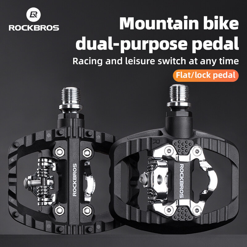 Rockbros เหยียบจักรยาน 2 In 1 MTB Cleats/แพลตฟอร์มเหยียบกันน้ํากันฝุ่นไนลอนทนต่อการสึกหรอจักรยานเหยียบสําหรับ Commute Racing จักรยานอุปกรณ์เสริม