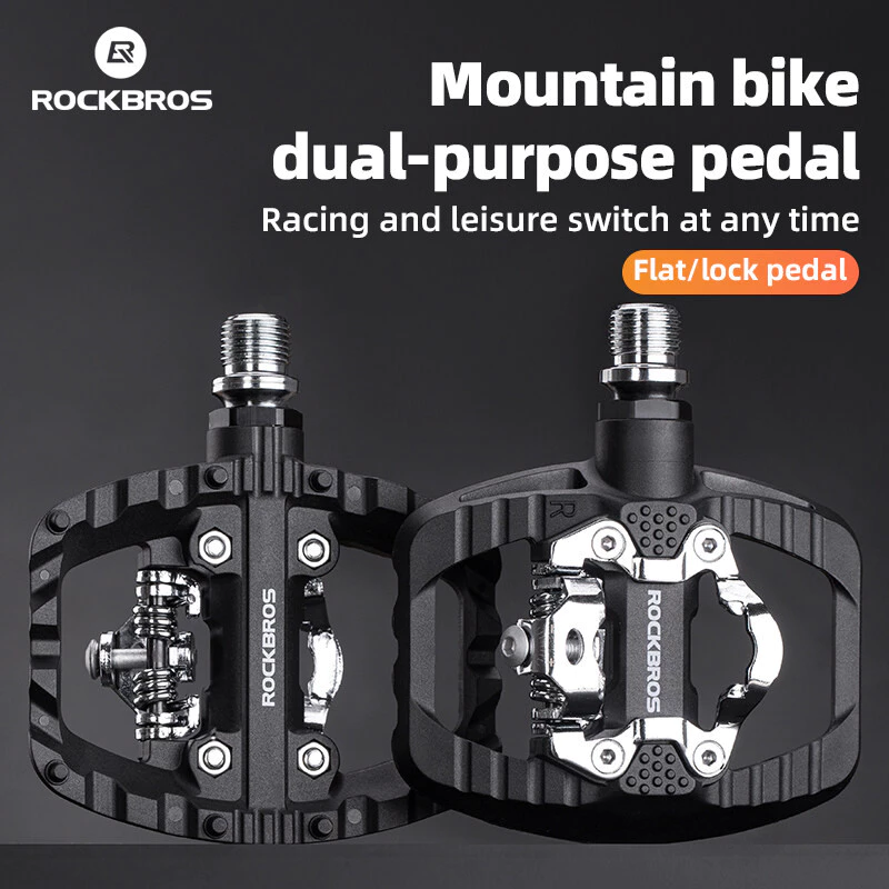 Rockbros เหยียบจักรยาน 2 In 1 MTB Cleats/แพลตฟอร์มเหยียบกันน้ํากันฝุ่นไนลอนทนต่อการสึกหรอจักรยานเหยียบสําหรับ Commute Racing จักรยานอุปกรณ์เสริม