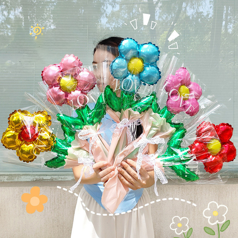 ใหม่ห้ากลีบดอกไม้บอลลูนวันแม่ของขวัญวันวาเลนไทน์ตกแต่งวันเกิด