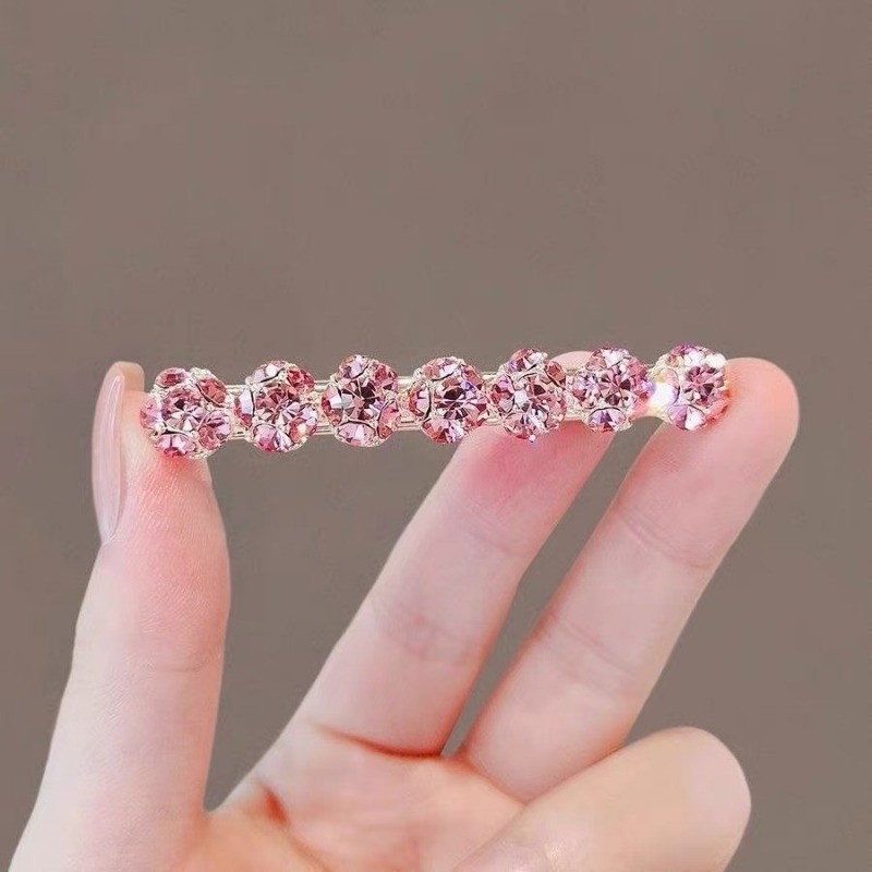 มาโรโปลี [พร้อมสต็อก] เวอร์ชั่นเกาหลีที่ดีงามประณีตสีชมพูเพชรบอล ใบเรียกเก็บเงินเป็ด คลิปเรียบกิ๊บด้านข้างคลิปแบนหญิงหัวอุปกรณ์ผมกิ๊บ - รูปที่ 4