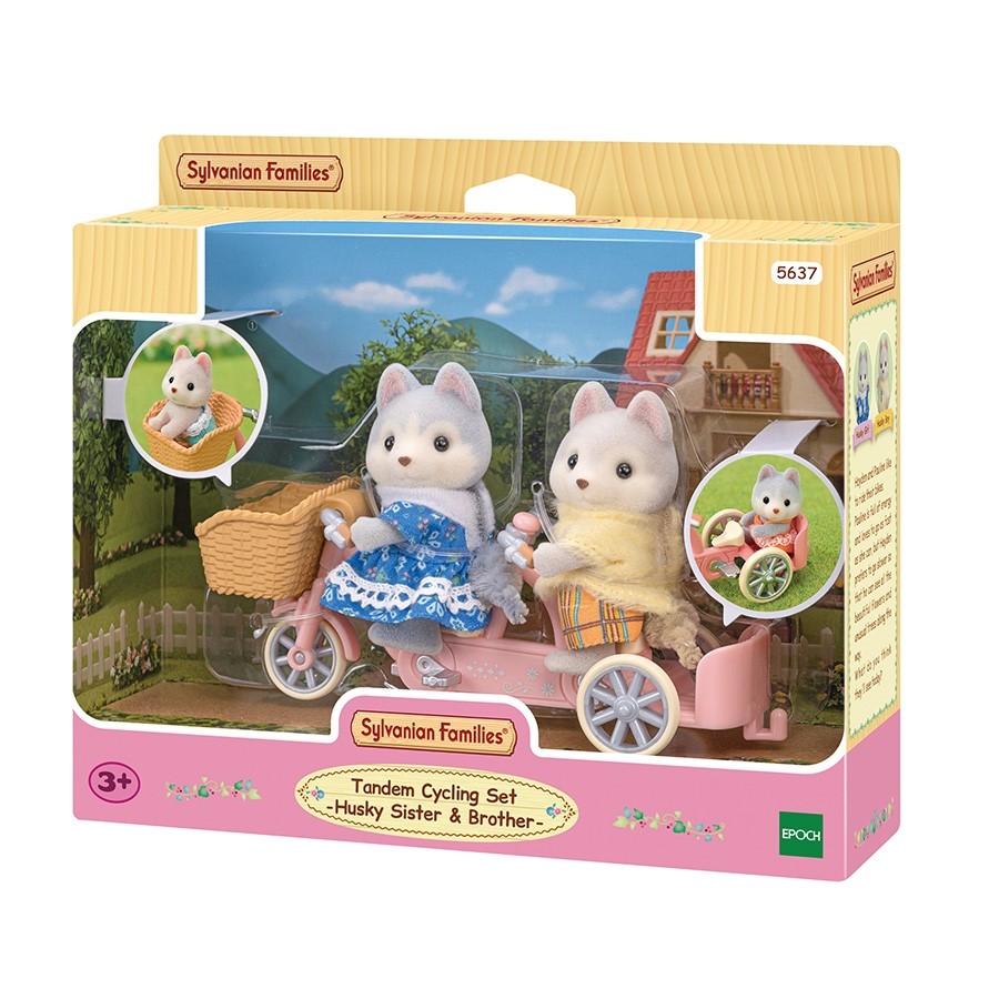 Sylvanian Families Tandem Cycling Set - Husky Sister & Broth