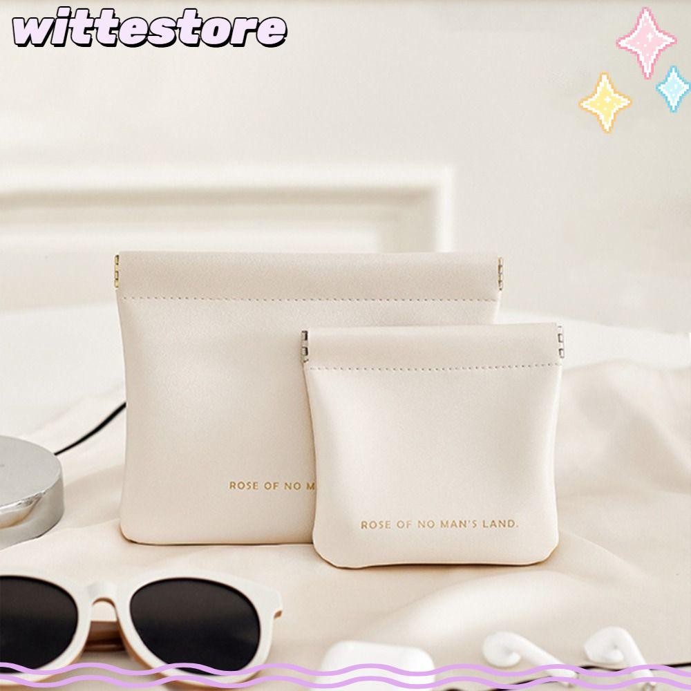 Witte กระเป๋าแต่งหน้าลิปสติก,กระเป๋าจัดระเบียบเครื่องสําอาง PU เรียบง่าย,แฟชั่นแบบพกพามินิกระเป๋าเดินทางผู้หญิงหญิง