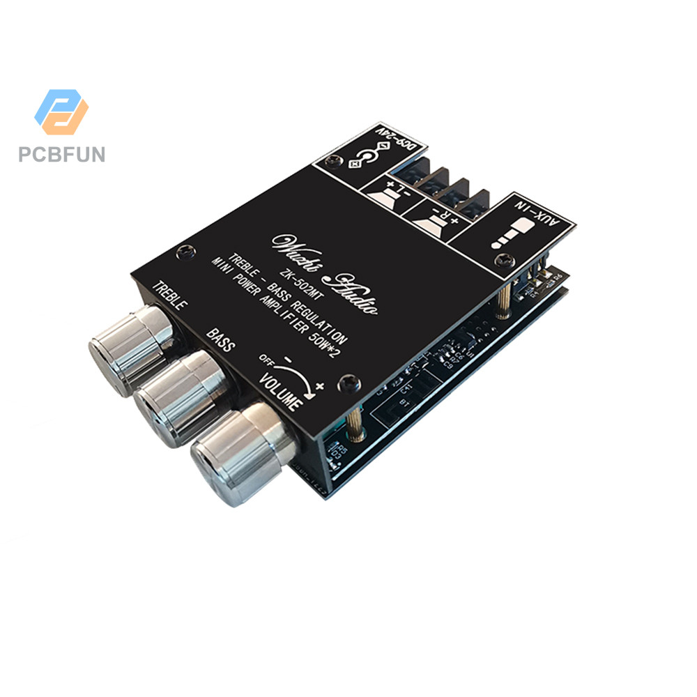Pcbfun ZK-1002MT 2*100W 502MT 2*50W บลูทูธ 5.0 ซับวูฟเฟอร์เครื่องขยายเสียง High Power Audio สเตอริโอ