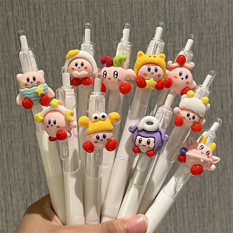 [LC] ปากกาเจล Kirby น่ารัก 0.5 มม. สีดํา sanrio การ์ตูน ปากกาเขียนนักเรียนเรียบ