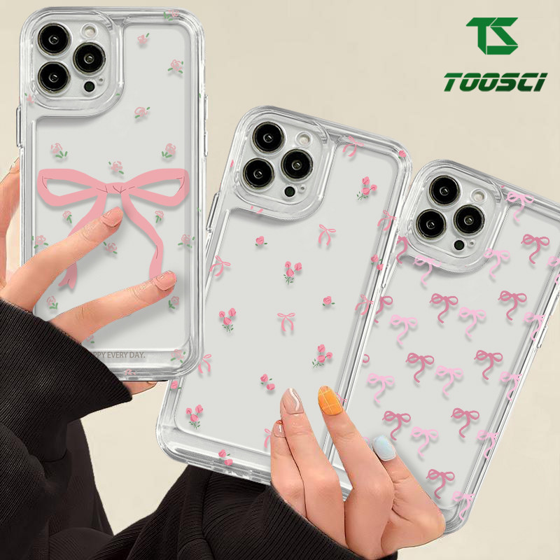 TOOSCI อินเทรนด์สีชมพู Bowknot สําหรับ Realme 5 6i 5i 7i 5s 8 10 11 11X 12 8 Pro C11 C12 C15 C17 C25