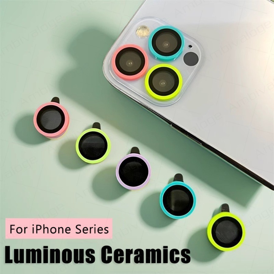 ฟิล์มกล้อง เรืองแสง สำหรับ iphone 14 15 16 17 Pro Max 13 12 ไอโฟน11 ฟิล์มหลัง กระจกกล้อง กล้องหลัง ฟิล์ม เลนส์กล้อง Luminous