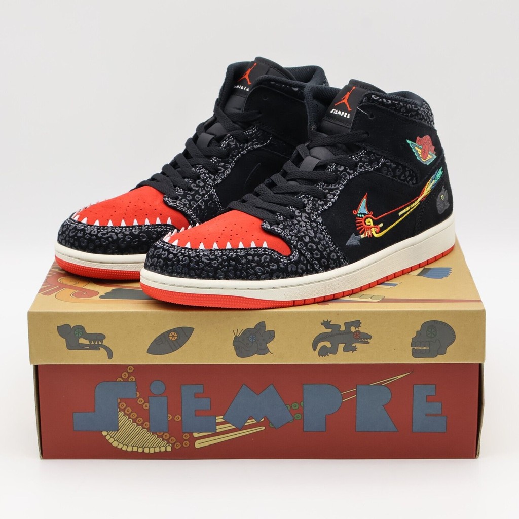 Dn4904-001 Nike Air Jordan 1 Mid Siempre Familia Roma Green Chile Red (ผู้ชาย)