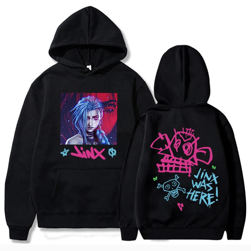 Arcane jinx hoodie อะนิเมะพิมพ์ unisex Harajuku hoodie พัดลม