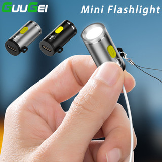 Guugei Type-C Power ไฟฉายขนาดเล็กพ็อกเก็ตพวงกุญแจไฟฉายเดินป่ากลางแจ้ง Camping ไฟฉาย