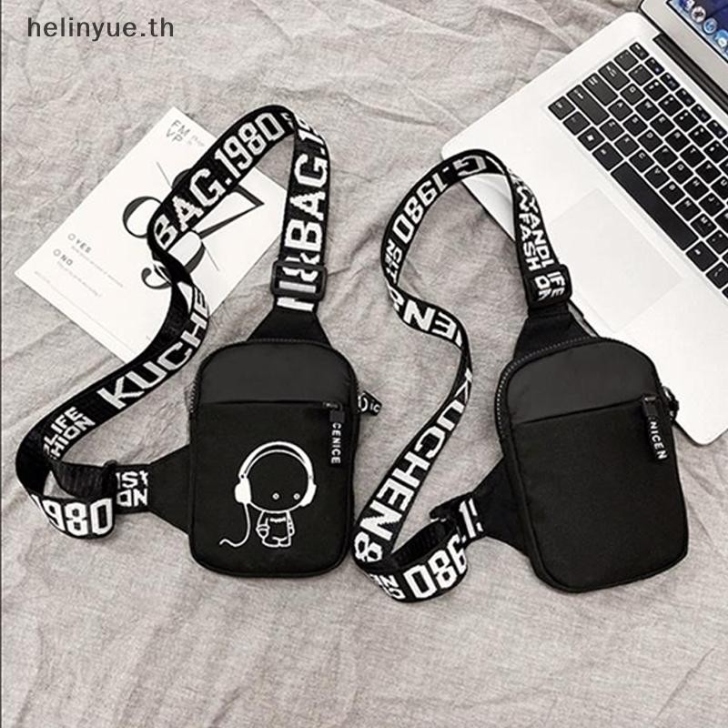 Helinyue กระเป๋าสะพายชายแนวโน้มกันน้ําขนาดเล็กกระเป๋า Messenger Square Crossbody กระเป๋าสําหรับชาย Sacoche Homme TH