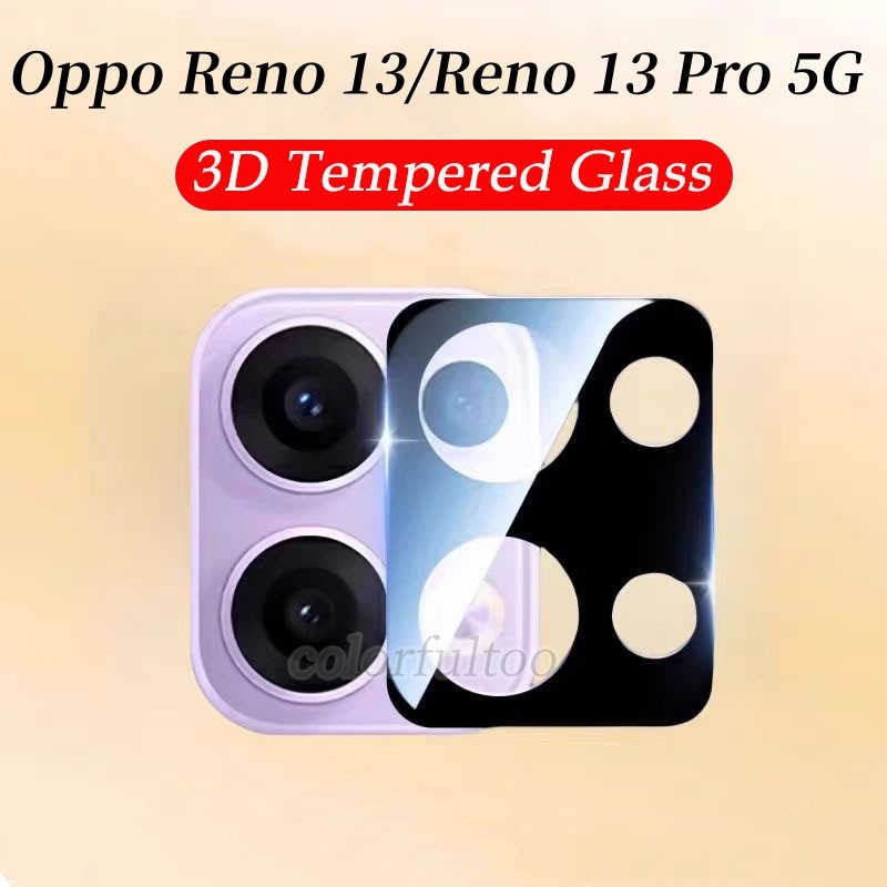 Oppo Reno 13F 5G CoverageกระจกนิรภัยสําหรับOppo Reno 13 Pro 13Pro 13F Reno13Pro 5G 3Dโค้งสีดํากระจกกล้องป้องกันหน้าจอPremium Anti Scratchเลนส์ฟิล์ม