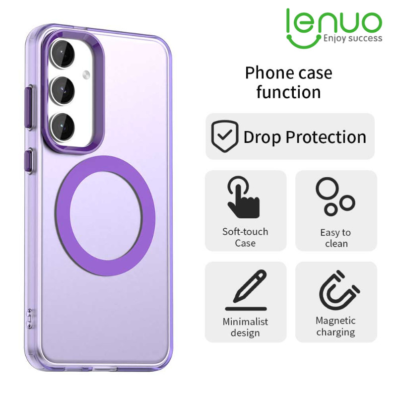 Lenuo ซัมซุง Case Magnetic Matteเคสโทรศัพท์สําหรับ Samsung Galaxy S26 S25 S24 S23 FE Ultra Plus S25+ S24+ S23+ 5G ปลอกCandyสีโปร่งใสแผ่นดินไหวบางปก
