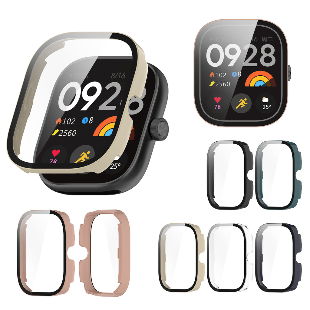 กรณีสําหรับ Redmi Watch 5 Watch5 แฟชั่น Hard PC กรอบฝาครอบกันชน + HD Slim กระจกนิรภัย Anti-scratch ป้องกันหน้าจอ