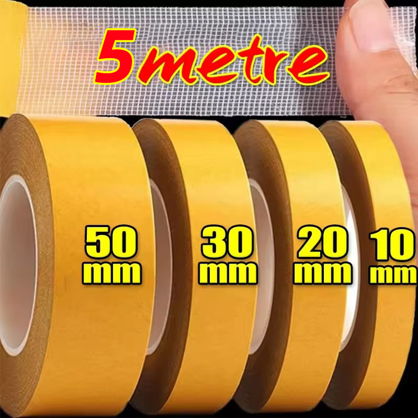 เทปสองหน้าโปร่งใส 10/20/30/50 มม. / เทปไฟเบอร์กริดความหนืดสูง / กาวตรึงที่แข็งแกร่งกันน้ํา