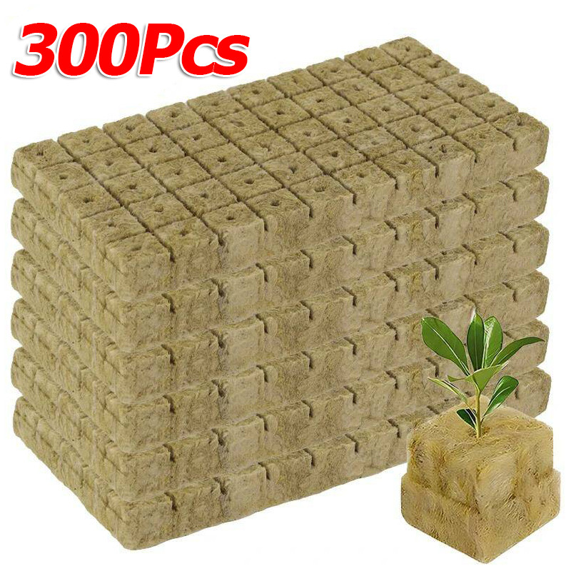 50-300 ชิ้น ก้อนปลูก ฟองน้ำ ขนสัตว์ ปลั๊กเริ่มต้น / ก้อนเพาะเมล็ด / ลูกบาศก์สื่อปลูกพืชแบบไฮโดรโปนิกส์