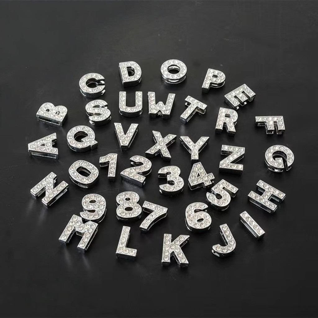 สร้อยข้อมือหนังสไตล์ดิจิตอล อักษรสีเงินเงาพร้อมคริสตัล Rhinestone เป็นของขวัญที่perfect - รูปที่ 4