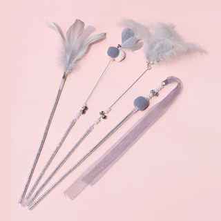 ของเล่นสำหรับแมว แท่งเล่นสำหรับแมว ขนนกตกลงมา แท่งล่อสำหรับแมว (พร้อมส่ง) CW63