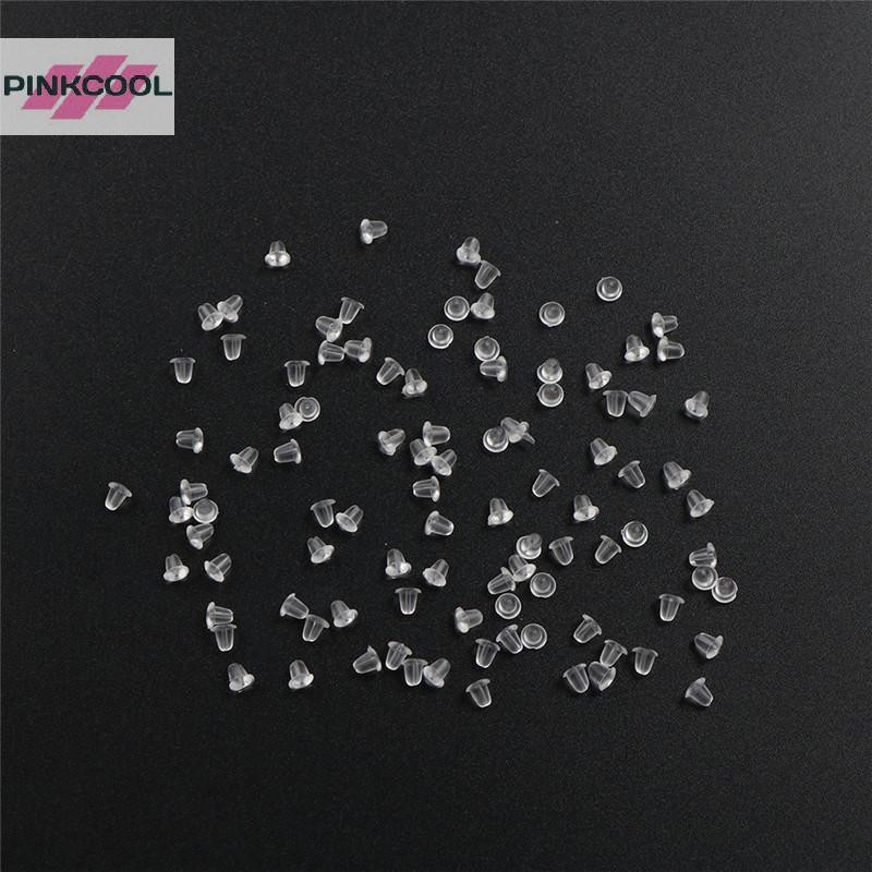 PINKCOOL 100 ชิ้นต่างหูเครื่องประดับอุปกรณ์เสริมกระสุนยางหู Plugging/ DIY ร้อน