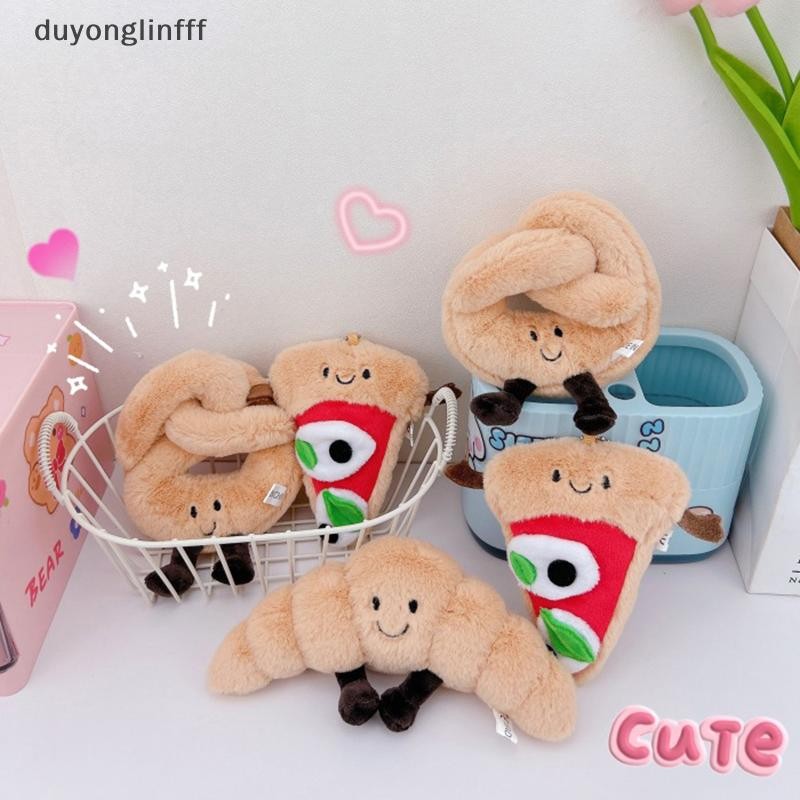 (duyonglinfff) Jellycats จี้ตุ๊กตาขนมปัง Pretzel Croissant Baguette พวงกุญแจของเล่นตุ๊กตาขนมปังตุ๊กต