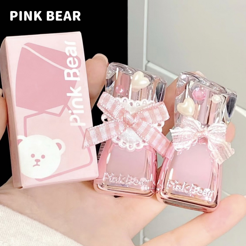 PINK BEAR ลิปกลอส กรดไฮยาลูโรนิก ติดทนนาน ให้ความชุ่มชื้น ปกป้องริมฝีปาก ลิปสติก