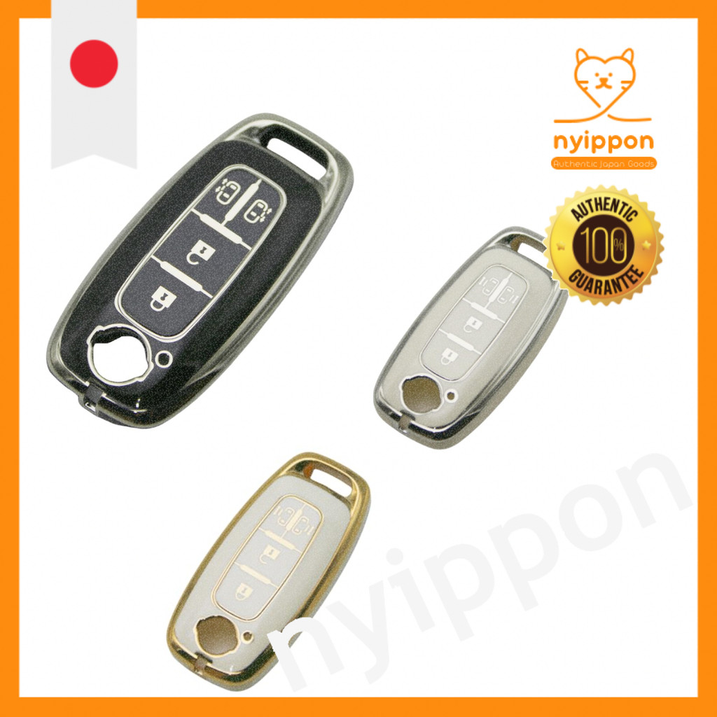 Oattun Nissan Serena C28 Key Case – Single/Combo, White/Black, Gold/Silver Edge