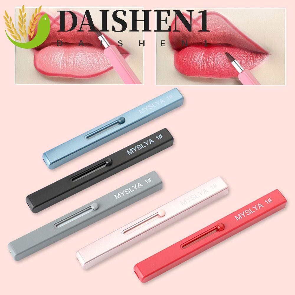 DAISHEN1 แปรงทาปากแบบพับเก็บได้กันฝุ่นแปรงแต่งหน้าแบบพกพาอายแชโดว์ Applicator ผู้หญิงความงาม Lady Capped ลิปสติกแปรง